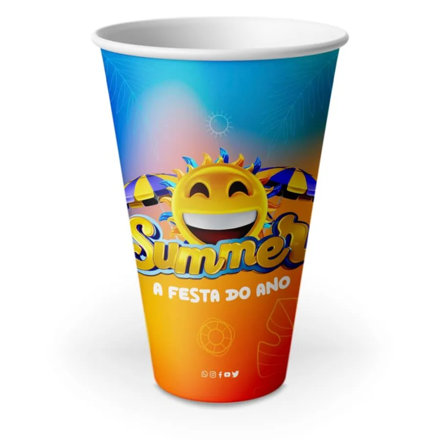 50un Copo Label Branco 550ml Personalizado
