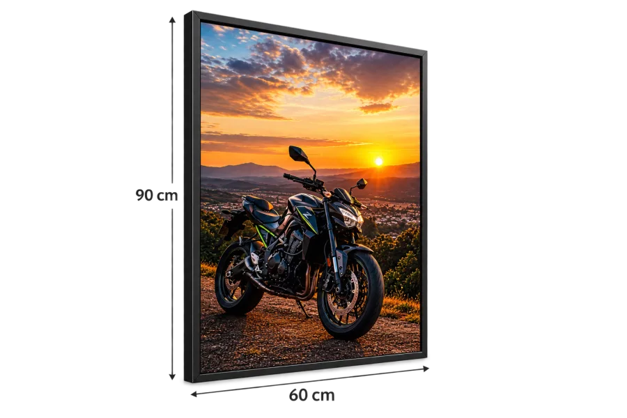 Quadro 60x90cm Alumínio Preto com vidro